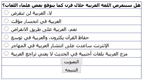 استطلاع رأي عن اللغة العربية